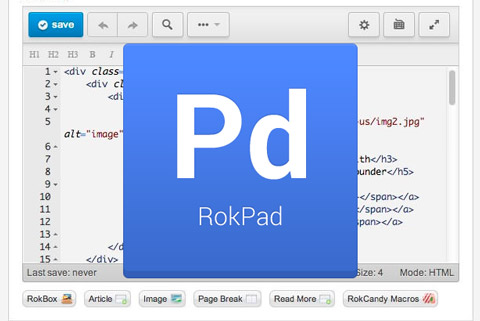 Joomla extension RokPad
