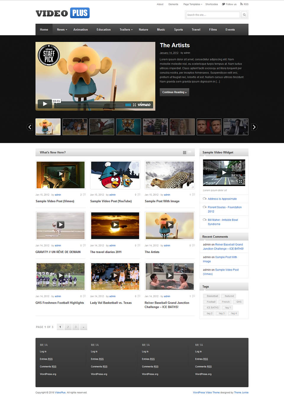 WordPress template Theme Junkie VideoPlus