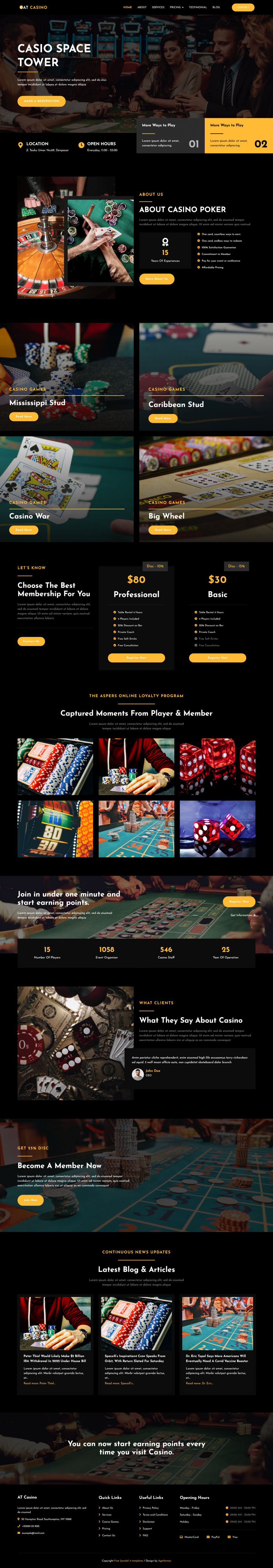 Joomla template AGE Themes Casino Onepage