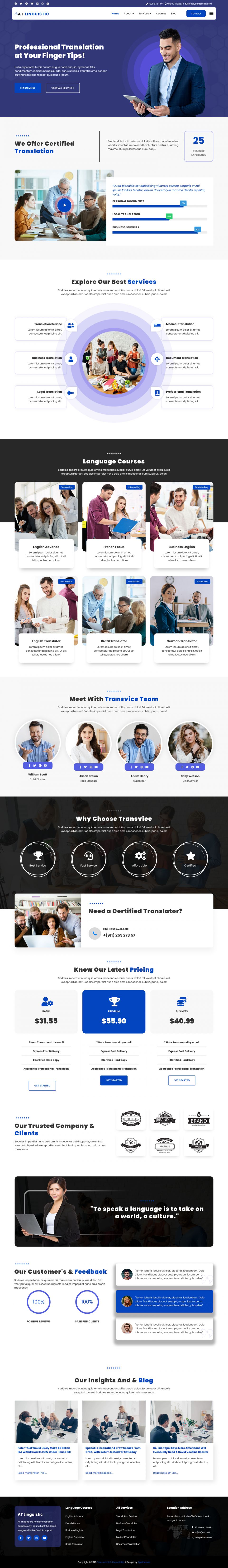 Joomla template AGE Themes Linguistic Onepage