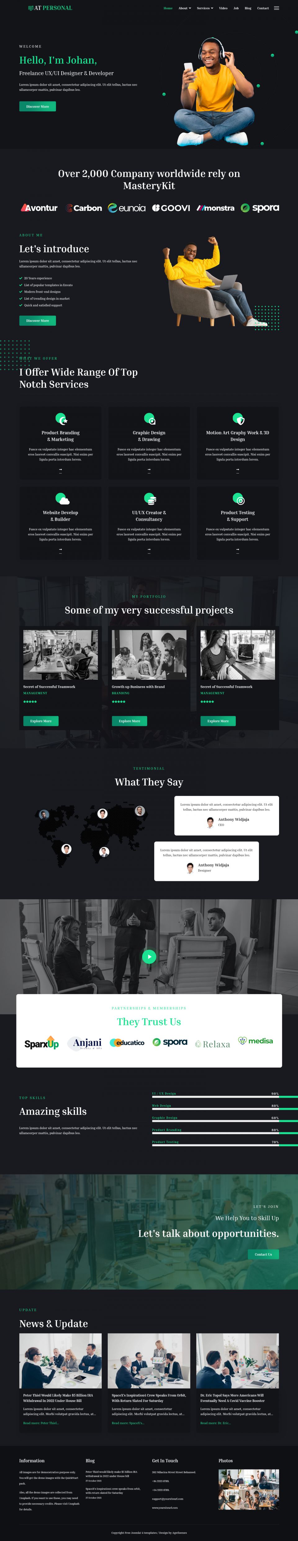 Joomla template AGE Themes Personal Onepage