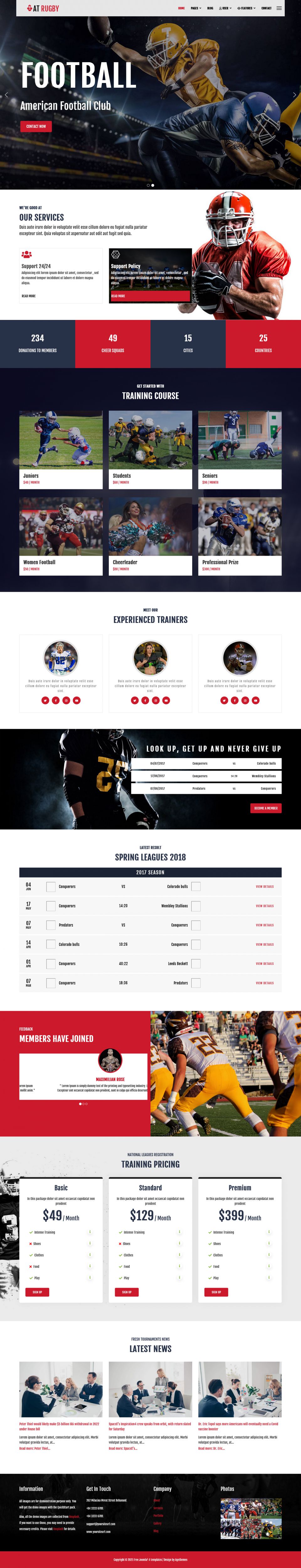 Joomla template AGE Themes Rugby