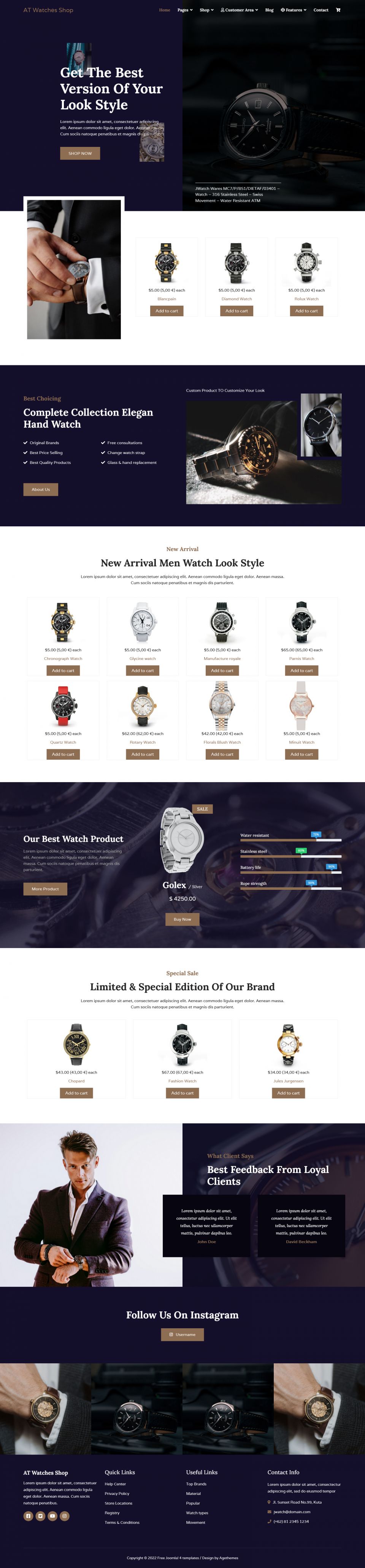 Joomla template AGE Themes Watches Shop