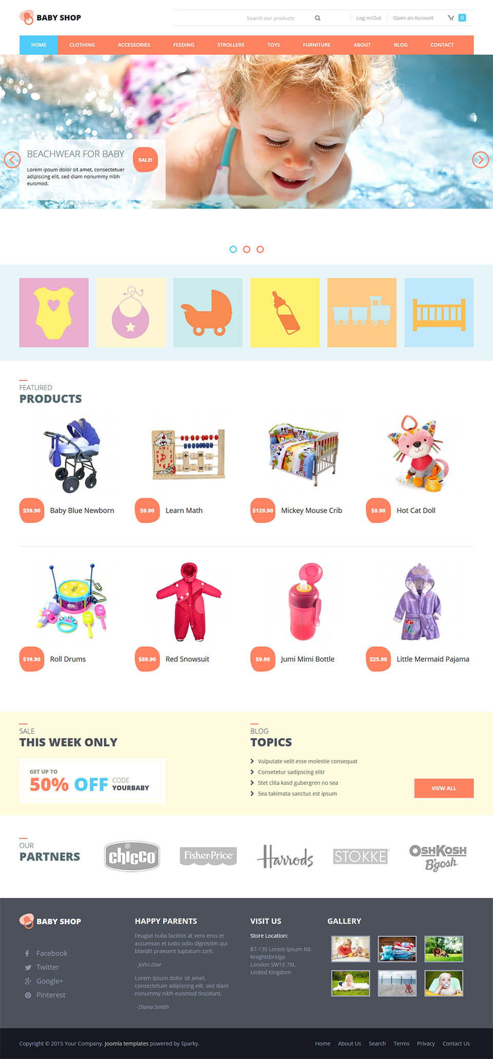 Joomla template HotThemes Baby Shop