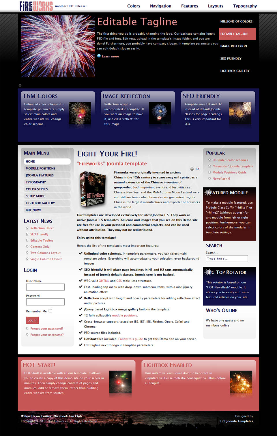 HotThemes Fireworks v3.8.1 the template blog about the