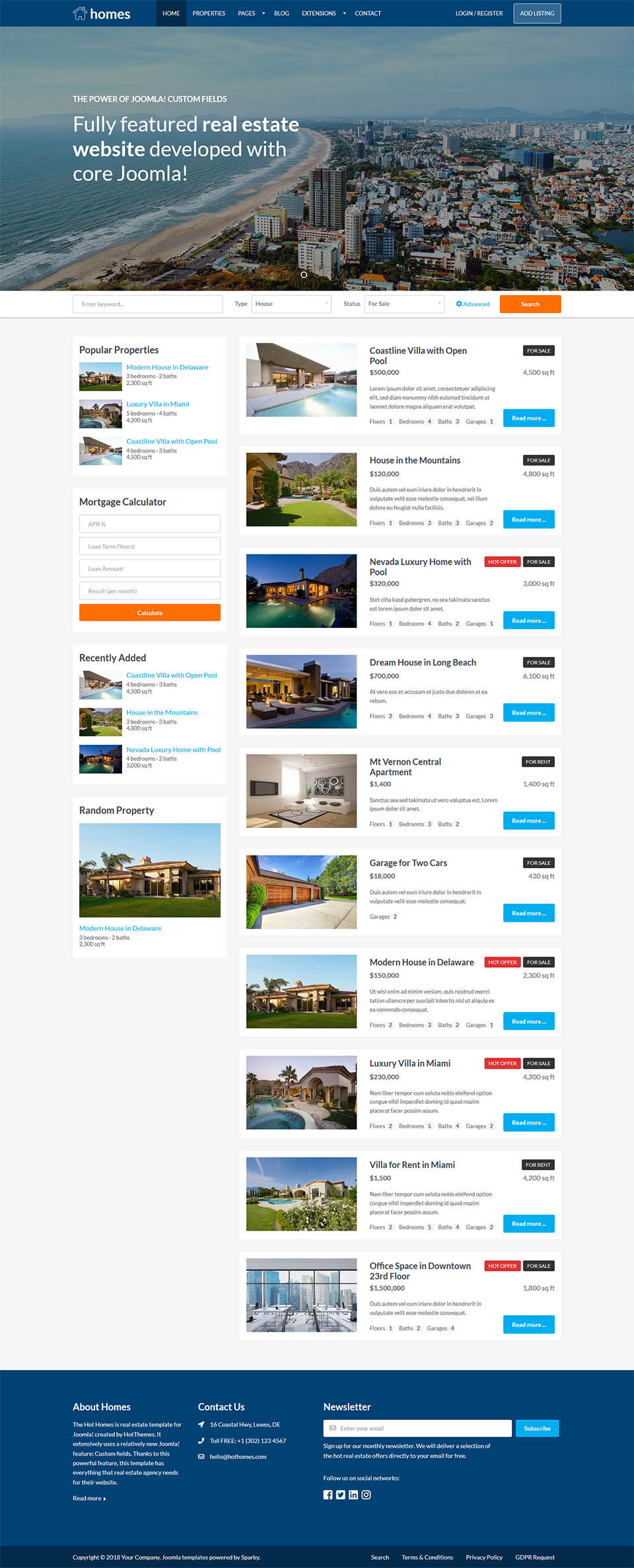 Joomla template HotThemes Homes