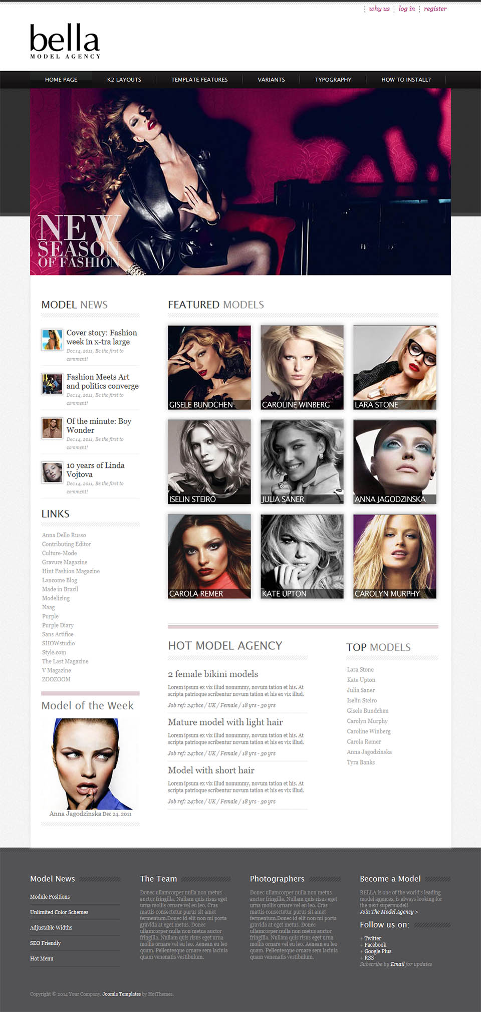 Joomla template HotThemes Model Agency