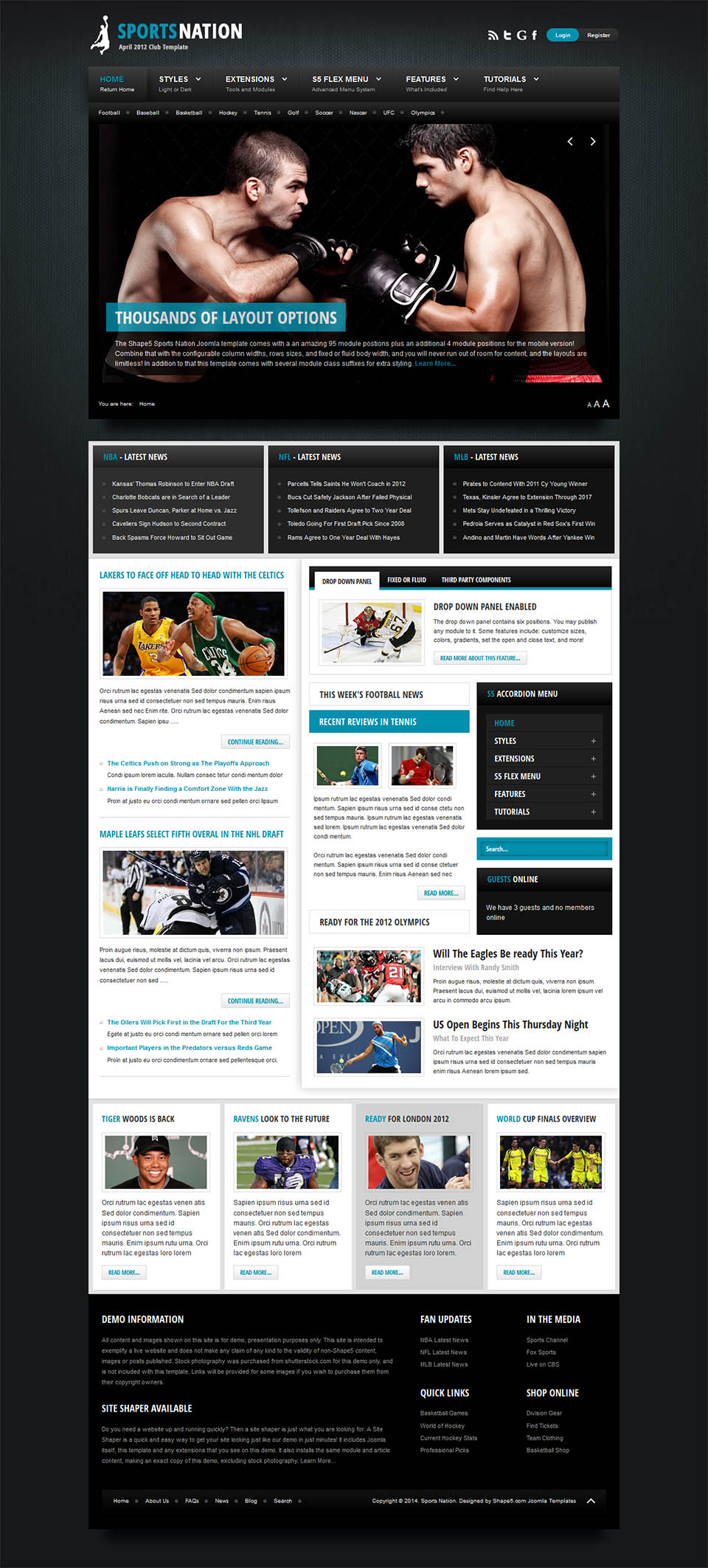 Joomla template Shape5 Sports Nation