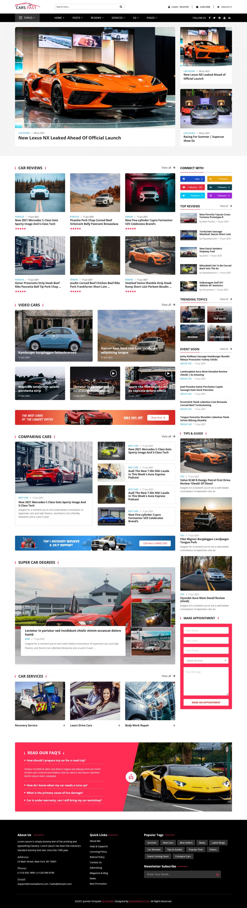 Joomla template SmartAddons CarsFast