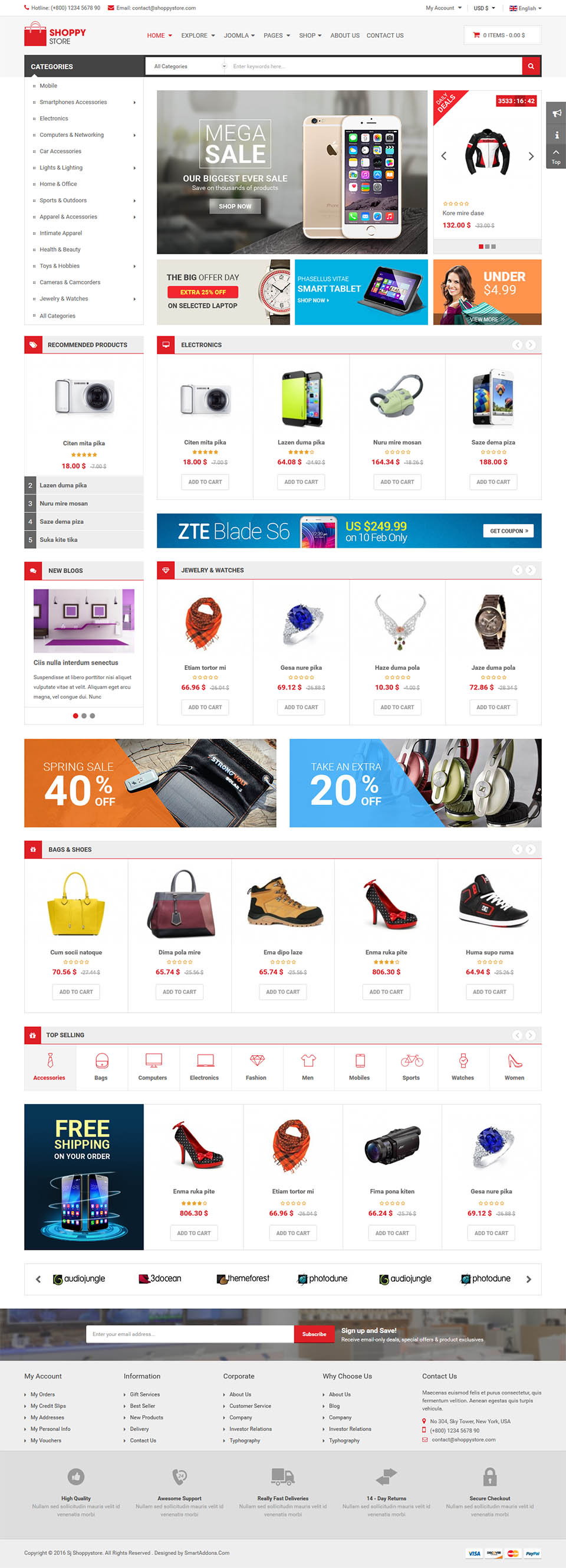 Joomla template SmartAddons ShoppyStore