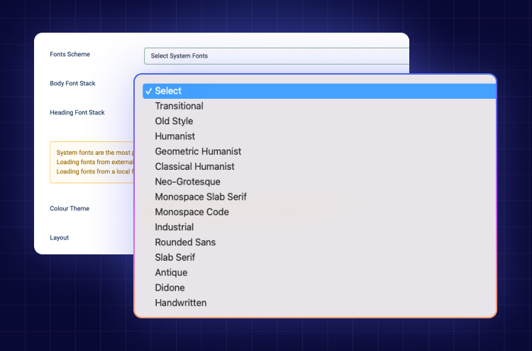 Expansive Font Selection in Cassiopeia Joomla 5
