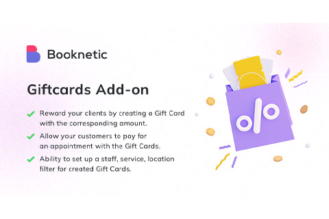 WordPress plugin Booknetic Giftcards