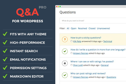 WordPress plugin CodeCanyon DW Question and Answer Pro