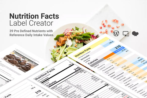 WordPress plugin CodeCanyon Nutrition Facts Label Creator