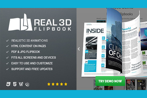 WordPress plugin CodeCanyon Real 3D FlipBook