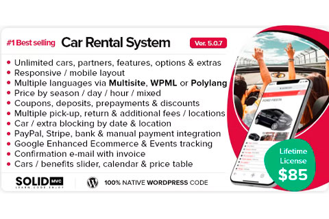 WordPress plugin CodeCanyon Car Rental System