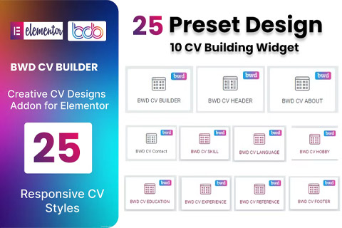 WordPress plugin CodeCanyon BWD CV Builder