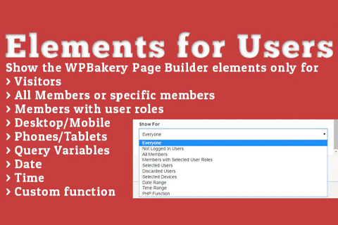 WordPress plugin CodeCanyon Elements for Users