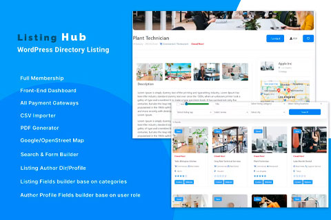 WordPress plugin CodeCanyon ListingHub