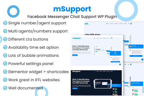 WordPress plugin CodeCanyon Messenger Chat Support