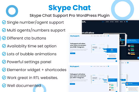 WordPress plugin CodeCanyon Skype Chat Support Pro