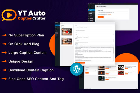 WordPress plugin CodeCanyon YT Auto Caption Crafter