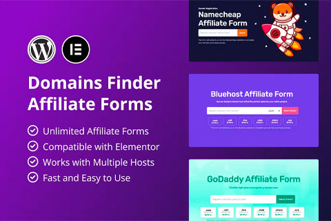 WordPress plugin CodeCanyon Hosting Domains Finder Affiliate Forms