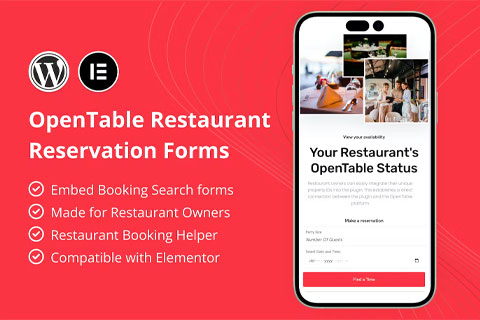 WordPress plugin CodeCanyon OpenTable Restaurant Reservation Forms
