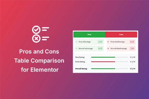CodeCanyon Pros & Cons Widget for Elementor