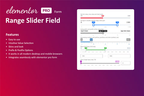 CodeCanyon Range Slider Field for Elementor form