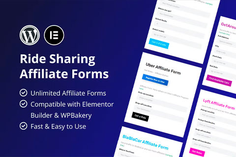 WordPress plugin CodeCanyon Ride Sharing Affiliate Forms