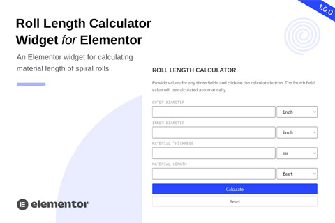 CodeCanyon Roll Length Calculator Widget for Elementor