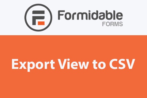 WordPress plugin Formidable Export View to CSV