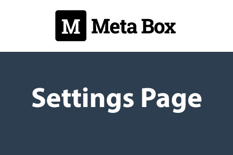 WordPress plugin Meta Box Settings Page