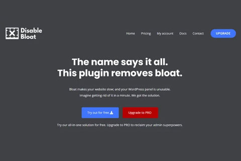 WordPress plugin Disable Bloat for WordPress & WooCommerce Pro