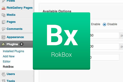 WordPress plugin RokBox
