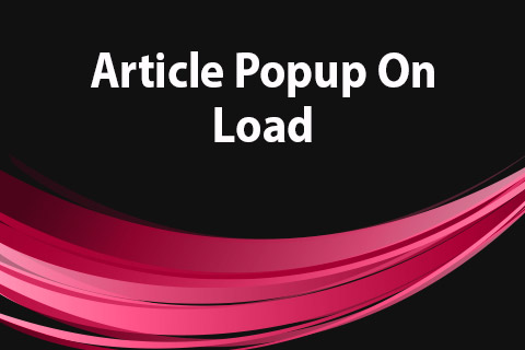 Joomla extension JoomClub Article Popup On Load