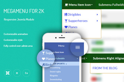 Joomla extension JUX Mega Menu for K2