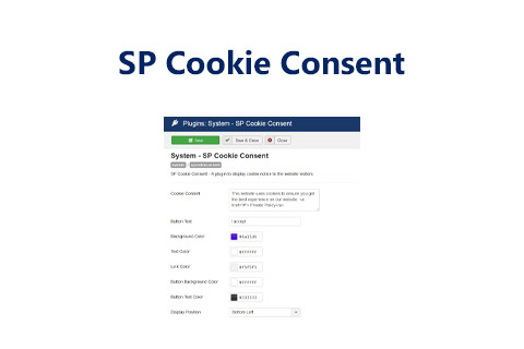 Joomla extension SP Cookie Consent