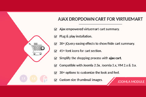 Joomla extension Ajax Dropdown Cart for VirtueMart