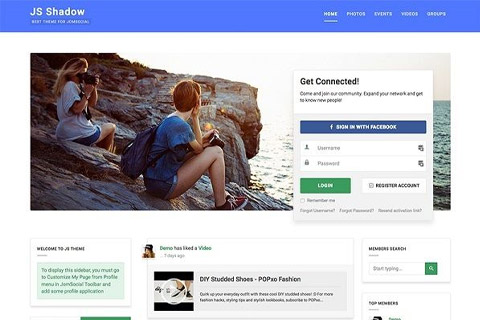 Joomla extension JomSocial Shadow Theme