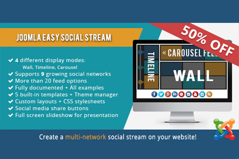 Joomla extension Simple Social Media Stream