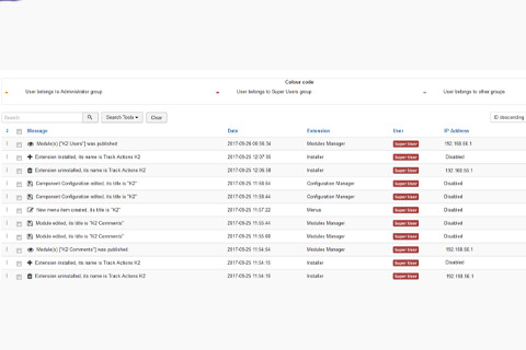 Extension Track Actions Joomla extension Track Actions