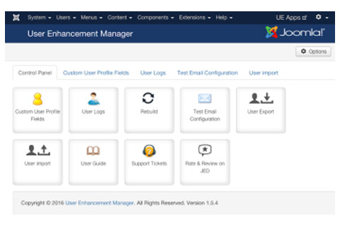 Joomla extension User Enhancement Manager
