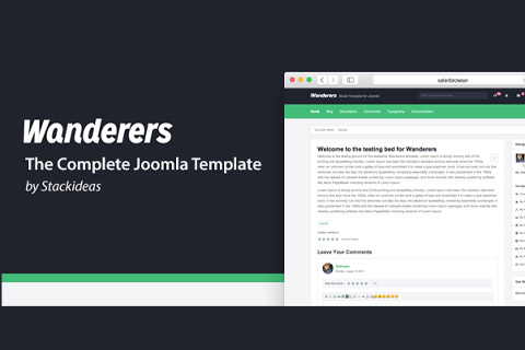 Joomla extension Wanderers Template for EasySocial