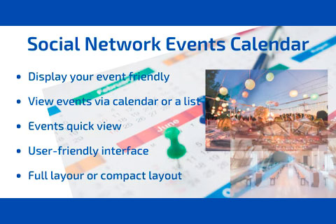 Joomla extension Social Network Events Calendar