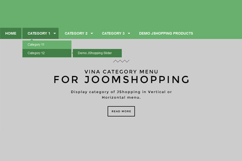 Joomla extension Vina Category Menu for JoomShopping