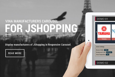 Joomla extension Vina Manufacturers Carousel for JShopping