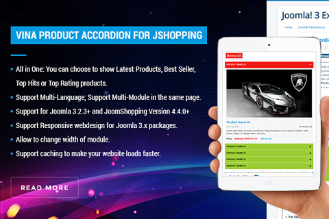 Joomla extension Vina Product Accordion for JShopping