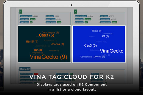 Joomla extension Vina Tag Cloud for K2